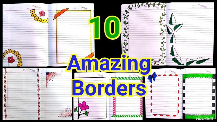 10 beautiful border designs for projects handmade| simple border designs| notebook border designs|