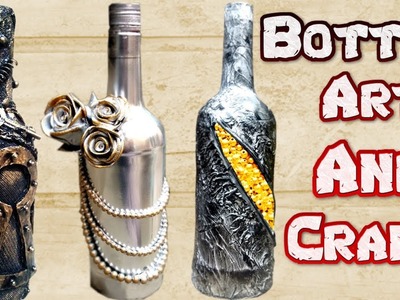 3 Easy Waste Wine Bottle Craft Ideas !!! DIY ROOM DECORATION