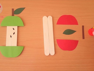 Apple Craft with Popsicle Sticks