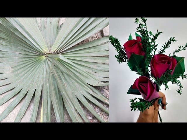 Art and craft idea.Flower craft ideas at home with Tal pata| Beautiful flower craft. Suchipatra Art.