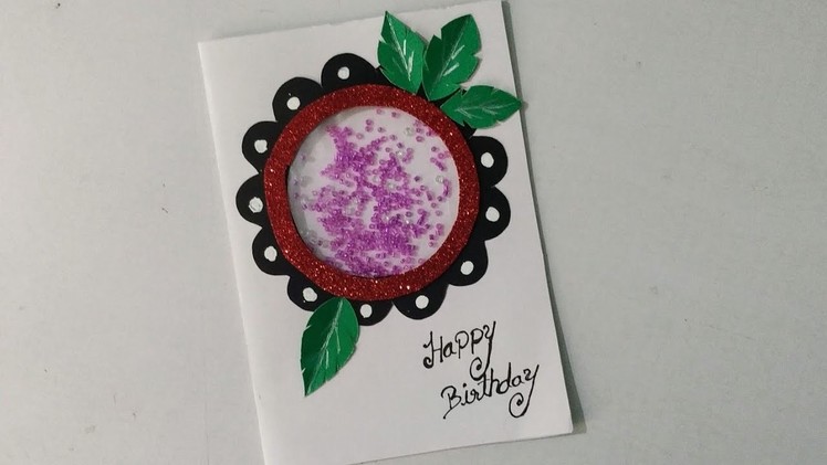 Beautiful simple Handmade birthday greeting card. cute birthday card