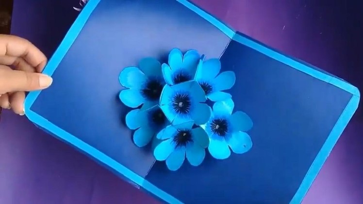 DIY 3D flower POP UP card. Teacher Day Card idea