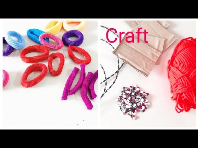DIY Amazing craft out of waste.DIY wall hanging out of wool & hair rubber band (172)