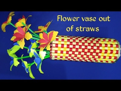 DIY Beautiful Flower Vase With Drinking  Straws