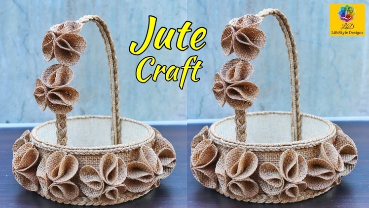 DIY Flower Basket with Jute Rope and Cardboard | Jute Flower Basket | Jute and Cardboard Craft