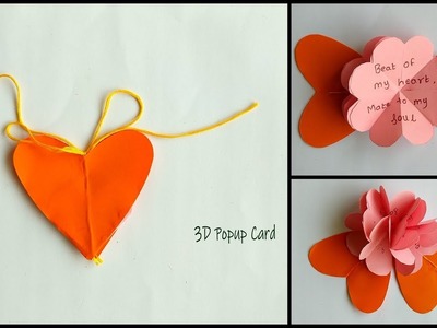 DIY : How to Make Heart Shaped Pop Up Greeting Card |  Handmade Gift Ideas | Easy 3D Pop Up Card