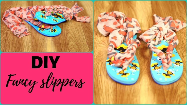 #diy #simplediy ||FANCY SLIPPER DIY || Easy and quick diy|| Make old slippers new with old fabric????