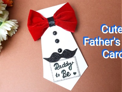 Handmade Father's Day Card| Making Cute Card with Bow & Tie For Father| #father #tie #bow #card