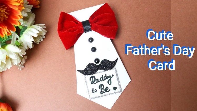 Handmade Father's Day Card| Making Cute Card with Bow & Tie For Father| #father #tie #bow #card