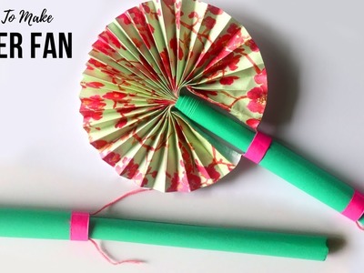 How To Make Paper Fan | Japanese Paper Fan Craft | Craft Ideas with Paper