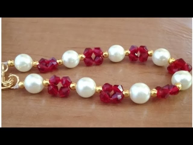 How to make pearl bracelet at home.DIY pearl bracelet