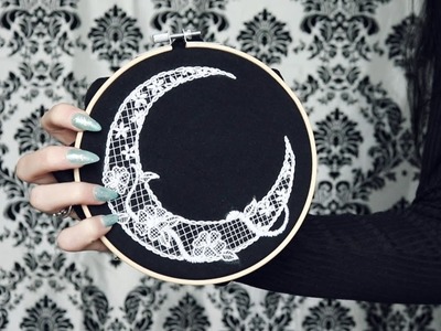 Lace moon embroidery tutorial