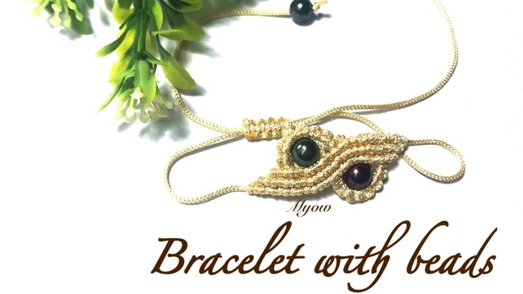 Macrame tutorial - How to make a simple bracelet with beads - VT0030