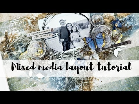 Mixed media layout tutorial | Beginner mixed media texture ideas