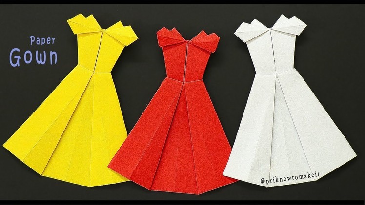 Origami dress - How to make origami paper dresses | paper craft, Princess Dress