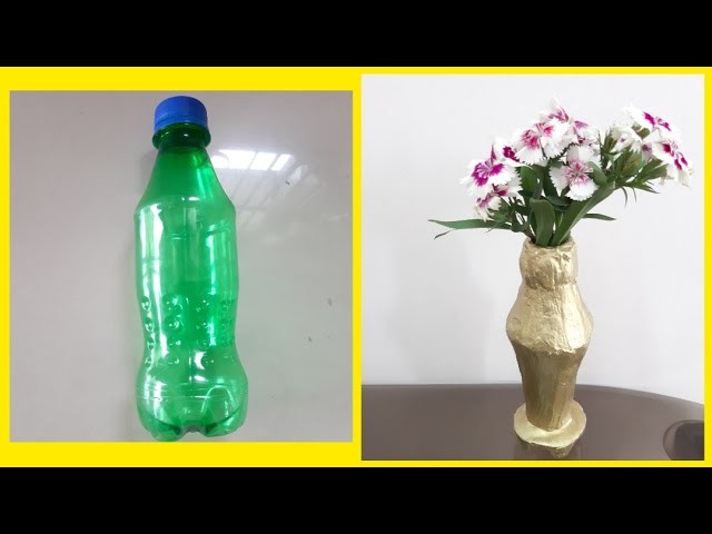 Plastic bottle reuse idea.Plastic bottle flower vase.Simple cement craft(173)