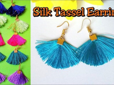 Silk thread tassel earrings making | Silk thread earrings | Earrings making tutorial at home