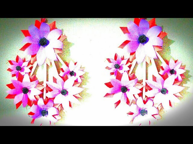 Wall hang craft ideas.simple and beautiful paper flower wall hanging by Crafting Happiness#56