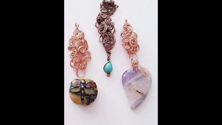 Wire Wrap Tutorial ~ Freeform Necklace Connector for Lampwork and difficult beads – 25a