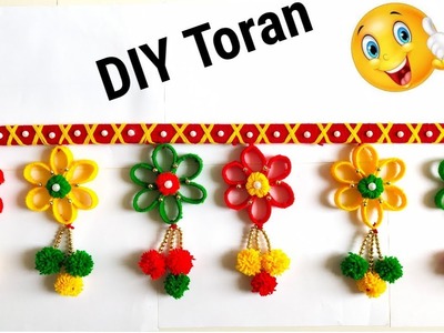 Best out of waste plastic and wool craft ideas. DIY Toran making at home