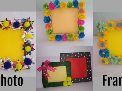 DIY 5 photo frame craft ideas!! Cardboard photo frame!! Craft ideas (22funmedia)