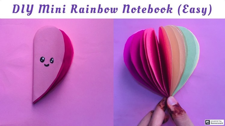 DIY Crafts: How To Make DIY Mini Rainbow Heart Shape Notebook | You Can DIY | Decoration Ideas