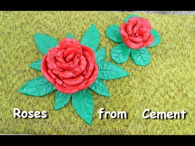 DIY - creative making cement flowers | How to make a rose from cement