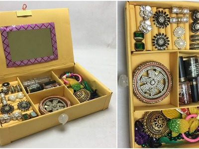 DIY Fine Jewelry drawer Organizer Box Making at home with cardboard | Jewelry organizer ideas