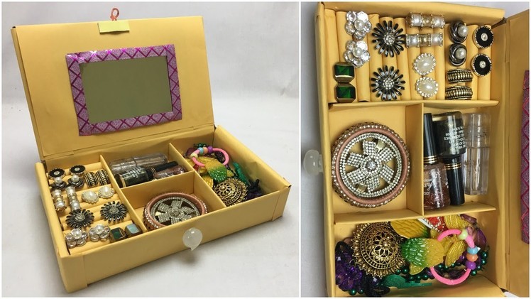 DIY Fine Jewelry drawer Organizer Box Making at home with cardboard | Jewelry organizer ideas