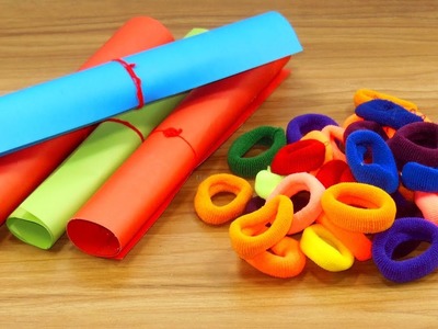 DIY Hair rubber bands & color paper craft idea | DIY art and craft | DIY HOME DECO