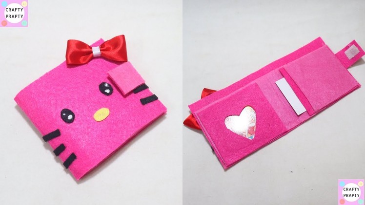 DIY Hello kitty Wallet  | NO SEW Tutorial | How to make Wallet.No sew wallet. DIY Money Bag