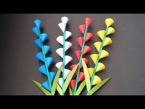 DIY How to Make Beautiful Paper Flower Stick For Room Decoration. home decorations flowers