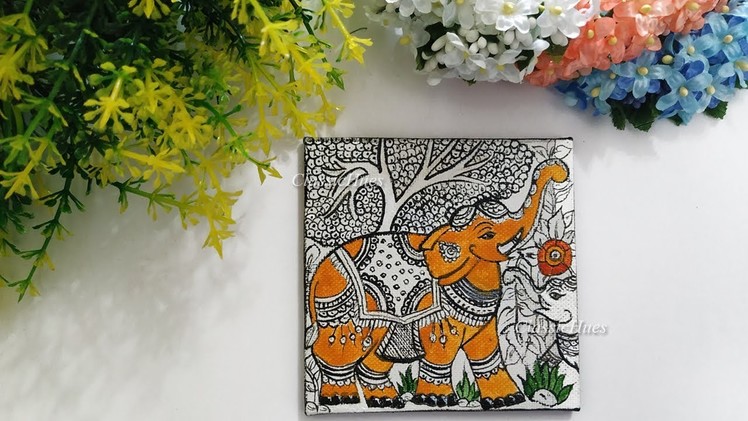 DIY Kalamkari Painting || Acylics on Canvas || Indian Folk Art For Beginners