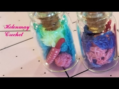 Glass Jar Pendant with Crochet Hook, Granny Square, and Yarn DIY Video Tutorial