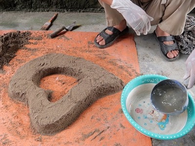HOW TO - Cement Craft Ideas - Making Heart Pots From Sand And Cement