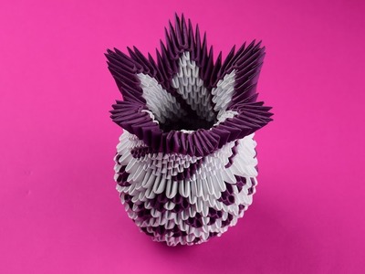 How to make an amazing paper vase 3D origami. Tutorial DIY