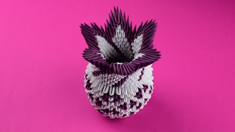 How to make an amazing paper vase 3D origami. Tutorial DIY