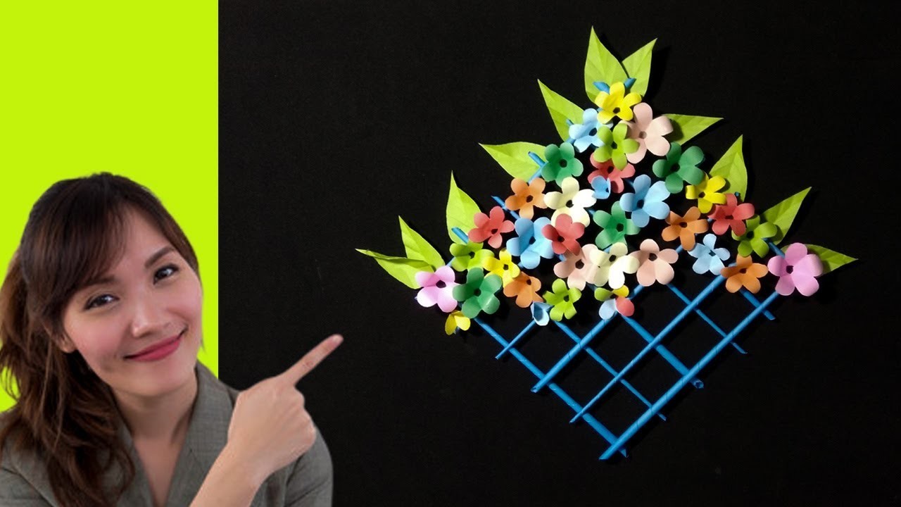 Kaagaz ke Phool | Kagojer Ful | How to make DIY Paper Flower Wallmet | Tubelife
