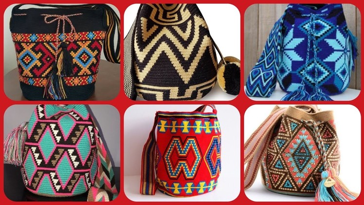Latest stylish colourful crochet handbag in clutch