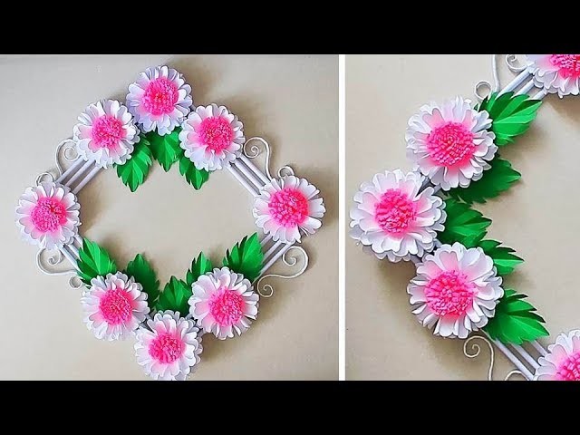 Paper Flower Wall Decoration- Easy Wall Decoration Ideas - Paper craft - DIY Wall Decor 176