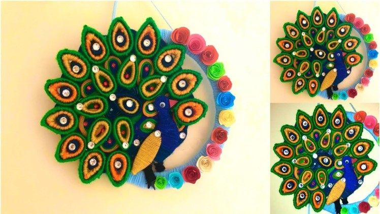 Peacock Wall Hanging | Wool Peacock Decoration | Peacock Easy Craft | DIY