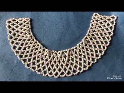 Peterpan collar tutorial. diy collar.beaded necklace tutorial