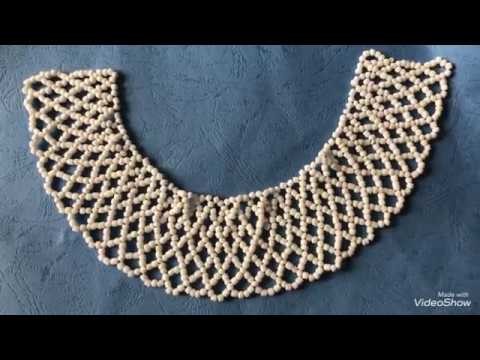 Peterpan collar tutorial. diy collar.beaded necklace tutorial