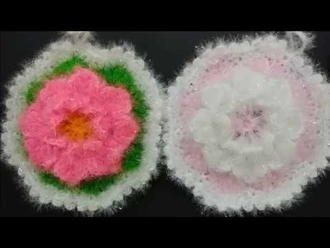 향동백꽃수세미뜨기  Crochet