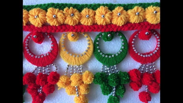 Woollen Craft Idea | Door Toran Making With Old Bangles & Wool | Home Decoration Ideas