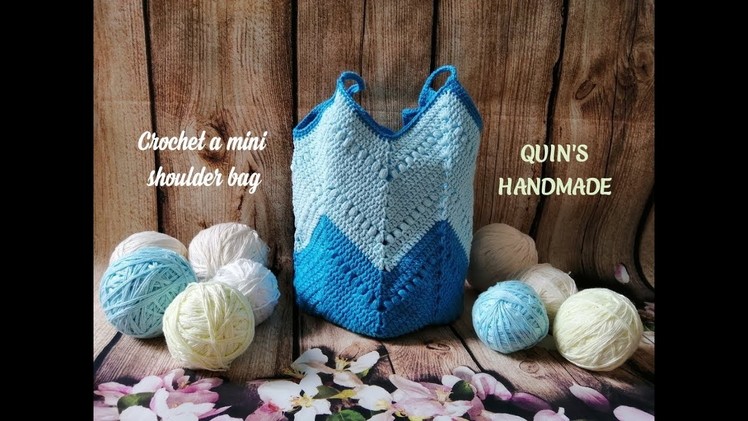 Crochet a mini shoulder bag part 2.2 - Móc túi đeo vai mini phần 2.2