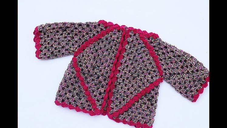 Crochet jacket with hexagons
