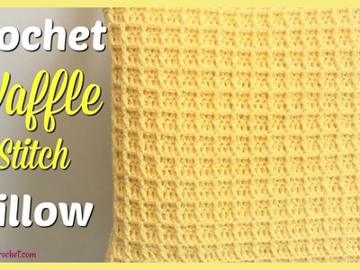 Crochet Waffle Stitch Pillow Cover
