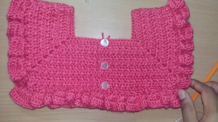 Crochet yoke (cardigan) for dress 1 to 2 yrs can use upto 3 yrs. beginners friendly.