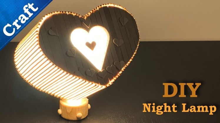 How is made || Ice Cream Sticks Heart Shape Lamp